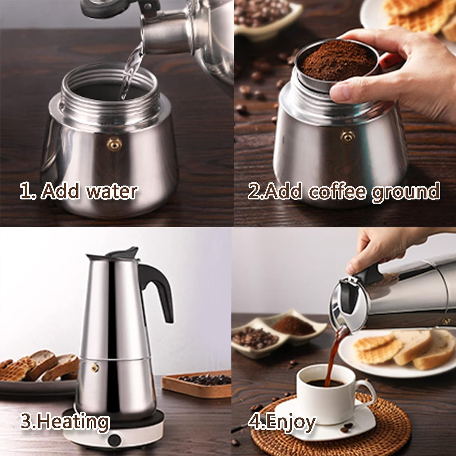 4/6/9 Xícaras Moka Pot Caffe M - Coffee Equipment Machine avaliação e preço